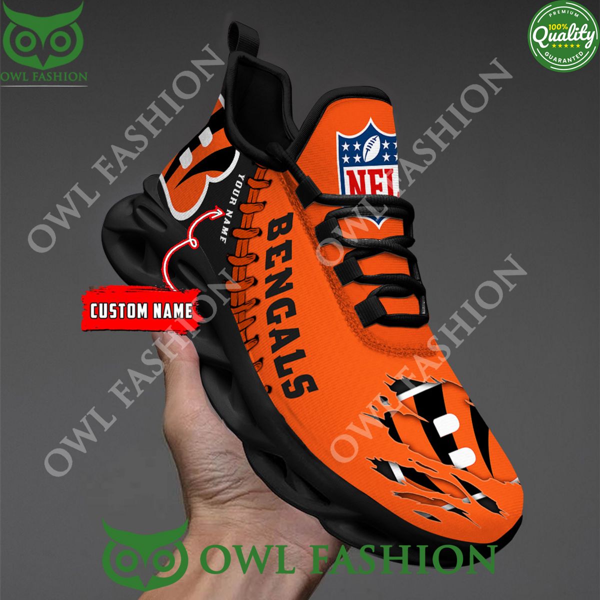 Cincinnati Bengals Max Soul Shoes Sneakers for Men And Women – NFL Football Fan Shoes, Team Sneakers