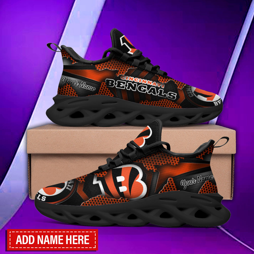 Cincinnati Bengals Max Soul Shoes Sneakers for Men And Women – NFL Football Fan Shoes, Team Sneakers