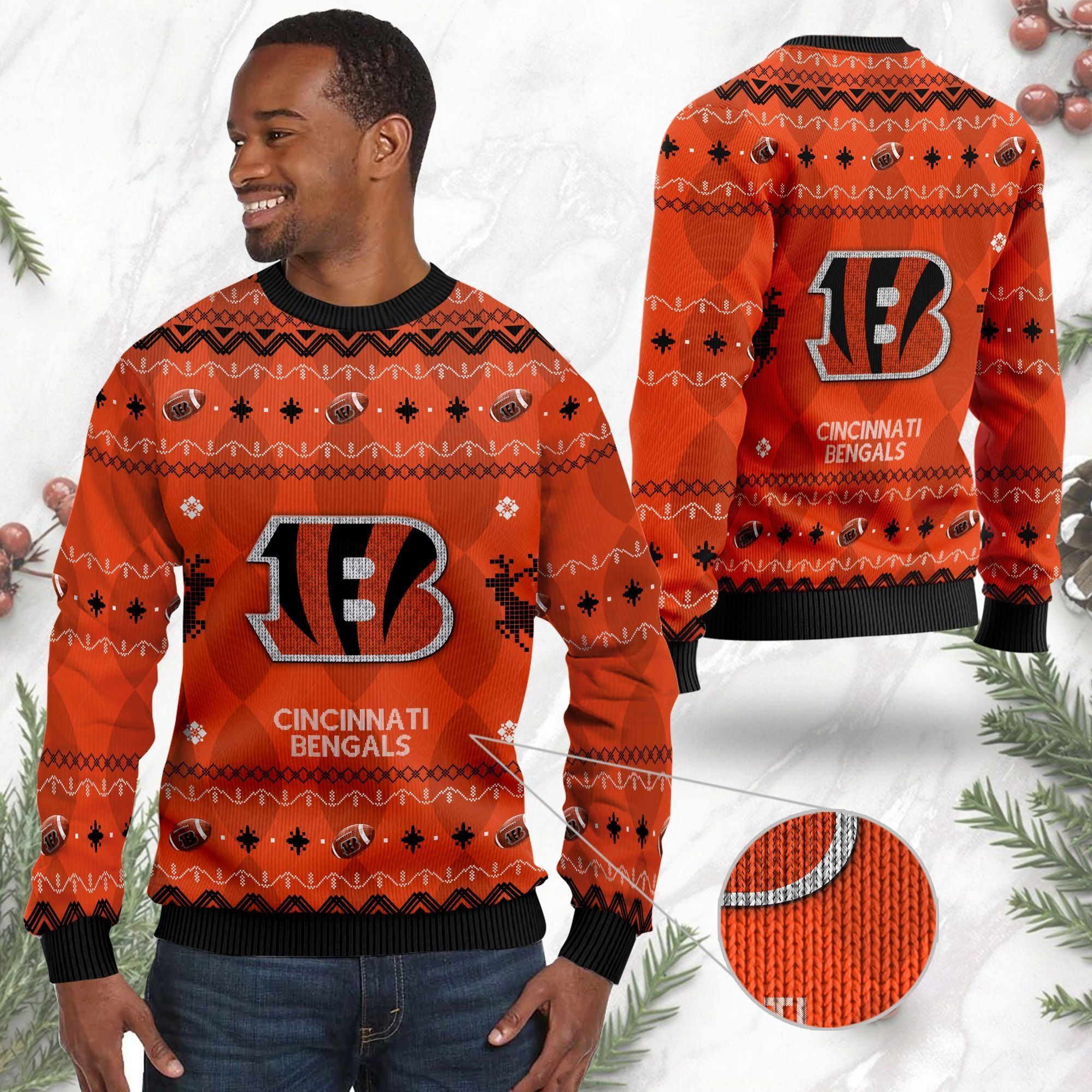 Cincinnati Bengals NFL American Football Black Ugly Christmas Sweater