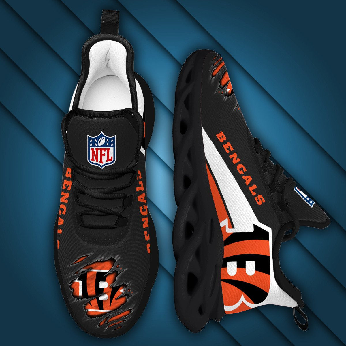 Cincinnati Bengals NFL Max Soul Shoes Sneakers for Men And Women – NFL Football Fan Shoes, Team Sneakers - Image 5