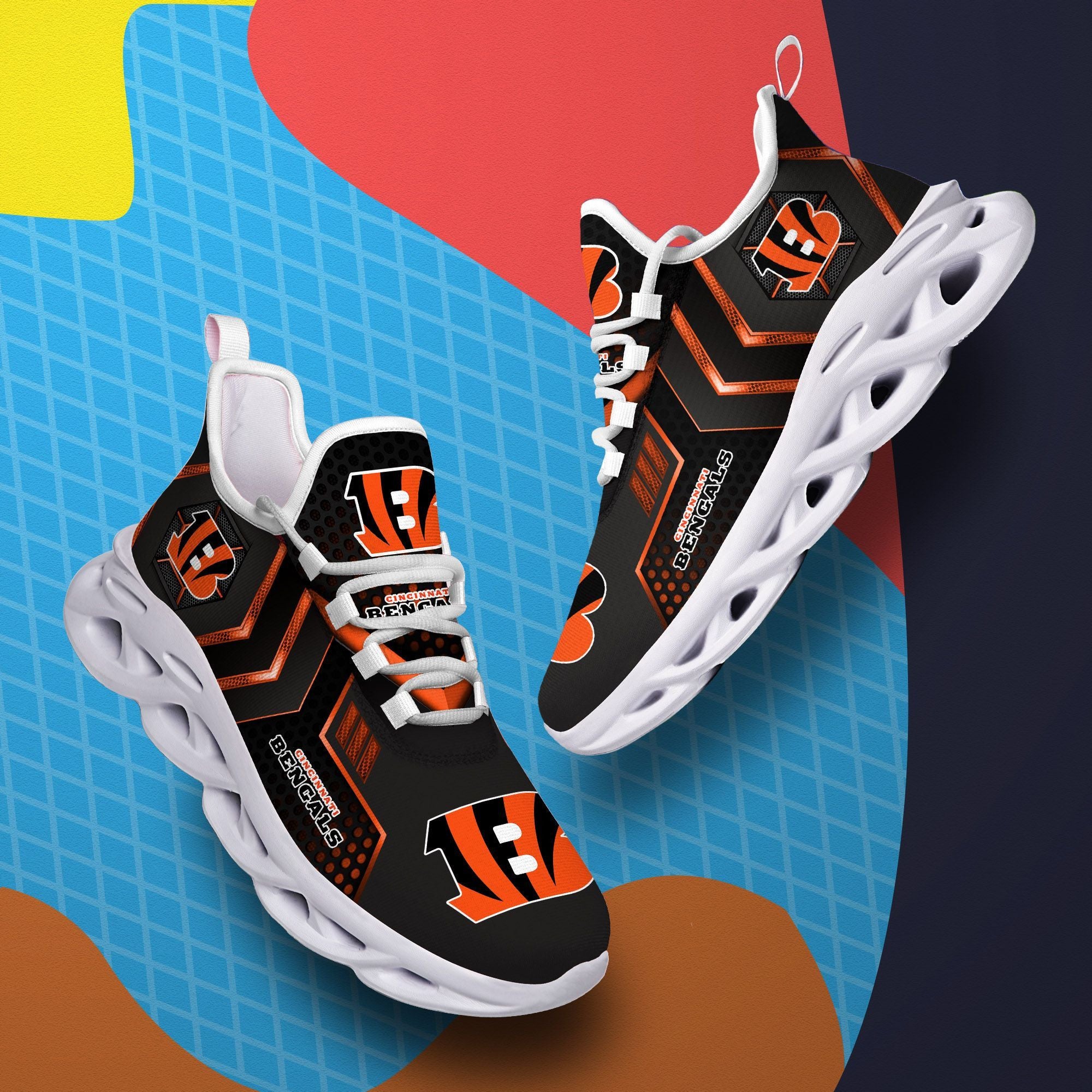 Cincinnati Bengals NFL Max Soul Shoes Sneakers for Men And Women – NFL Football Fan Shoes, Team Sneakers - Image 4