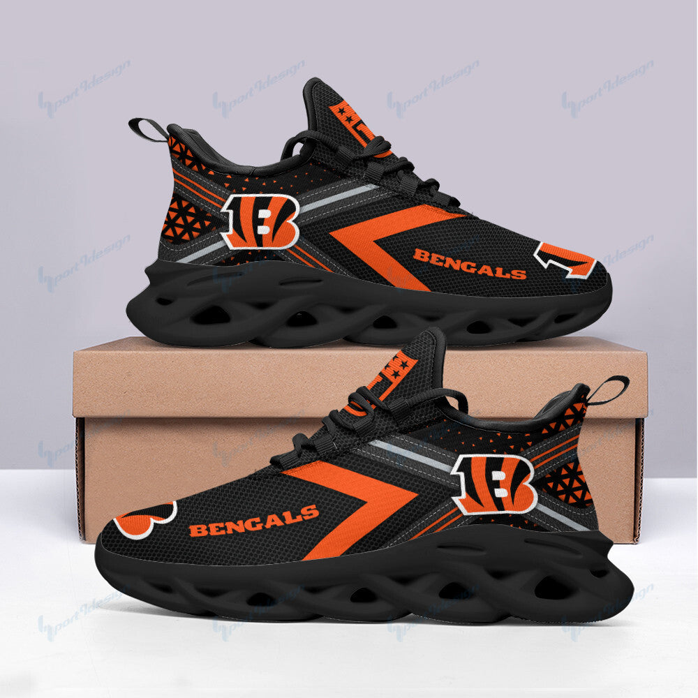 Cincinnati Bengals NFL Max Soul Shoes Sneakers for Men And Women – NFL Football Fan Shoes, Team Sneakers