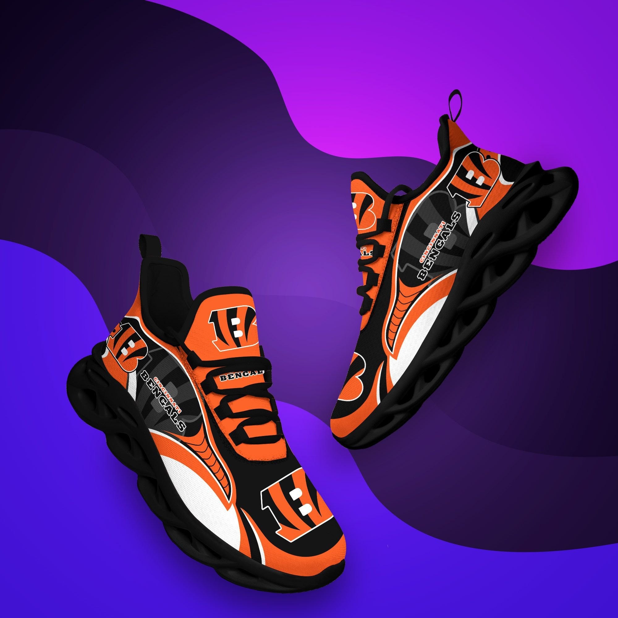 Cincinnati Bengals NFL Max Soul Shoes Sneakers for Men And Women – NFL Football Fan Shoes, Team Sneakers - Image 5
