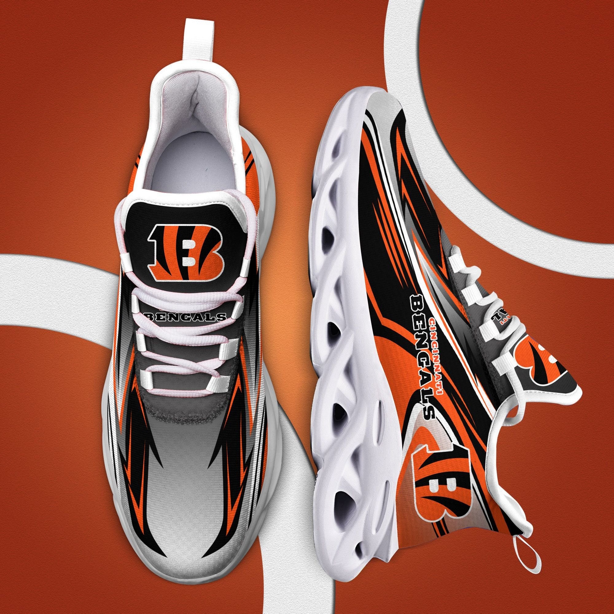 Cincinnati Bengals NFL Max Soul Shoes Sneakers for Men And Women – NFL Football Fan Shoes, Team Sneakers - Image 5
