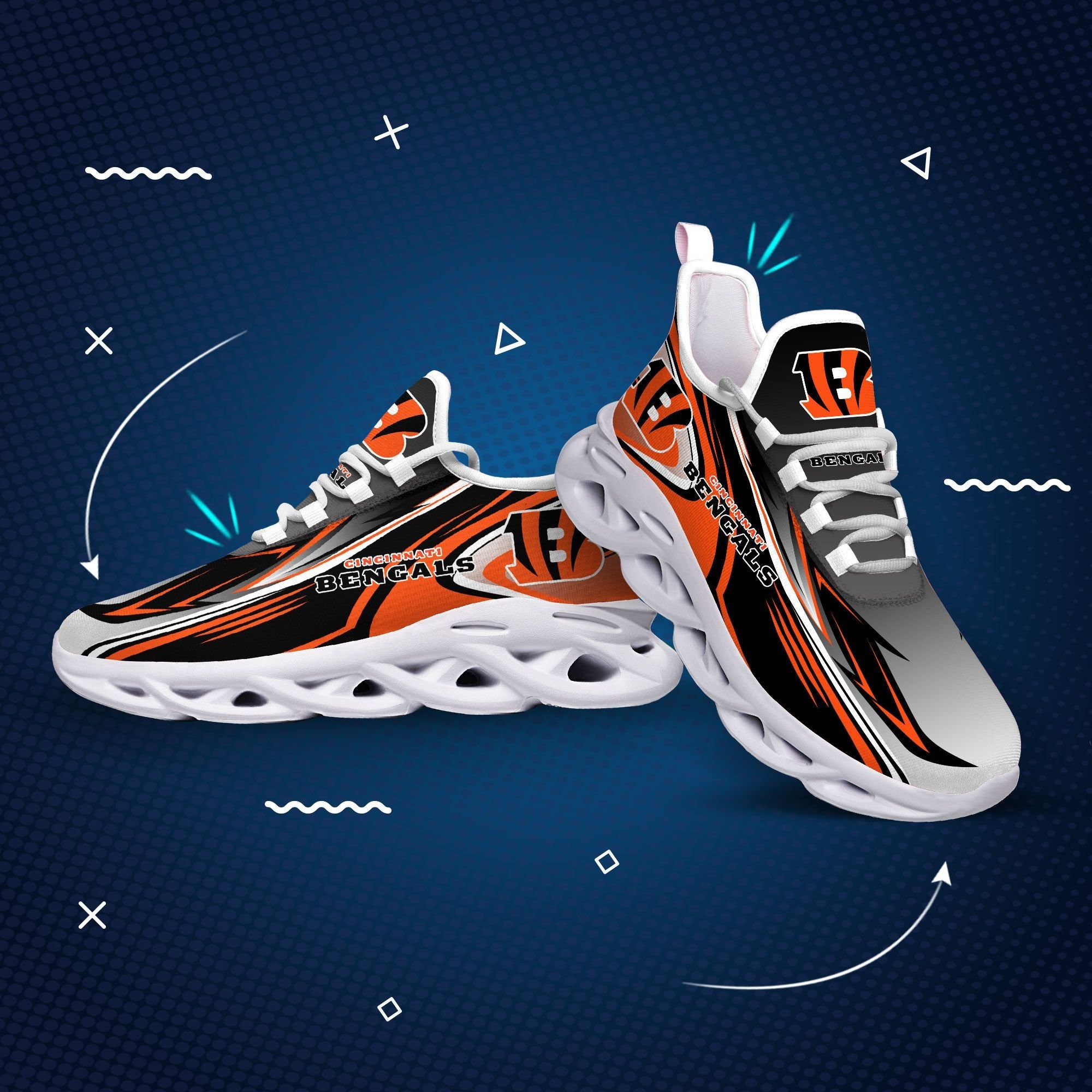 Cincinnati Bengals NFL Max Soul Shoes Sneakers for Men And Women – NFL Football Fan Shoes, Team Sneakers - Image 3