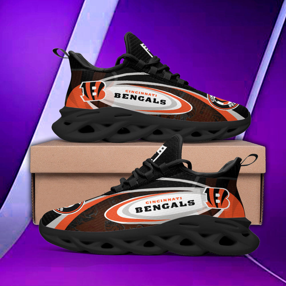 Cincinnati Bengals NFL Max Soul Shoes Sneakers for Men And Women – NFL Football Fan Shoes, Team Sneakers