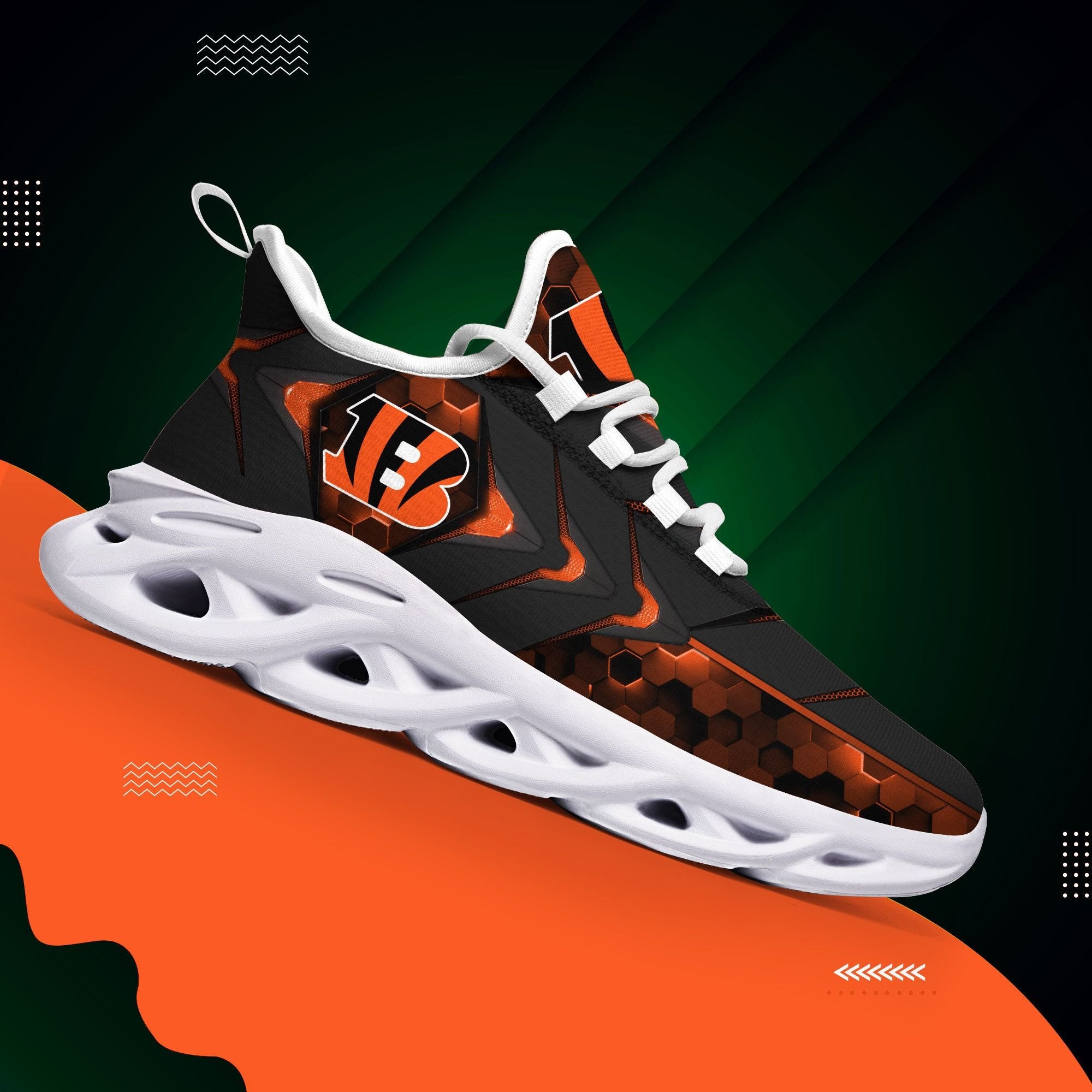Cincinnati Bengals NFL Max Soul Shoes Sneakers for Men And Women – NFL Football Fan Shoes, Team Sneakers - Image 5
