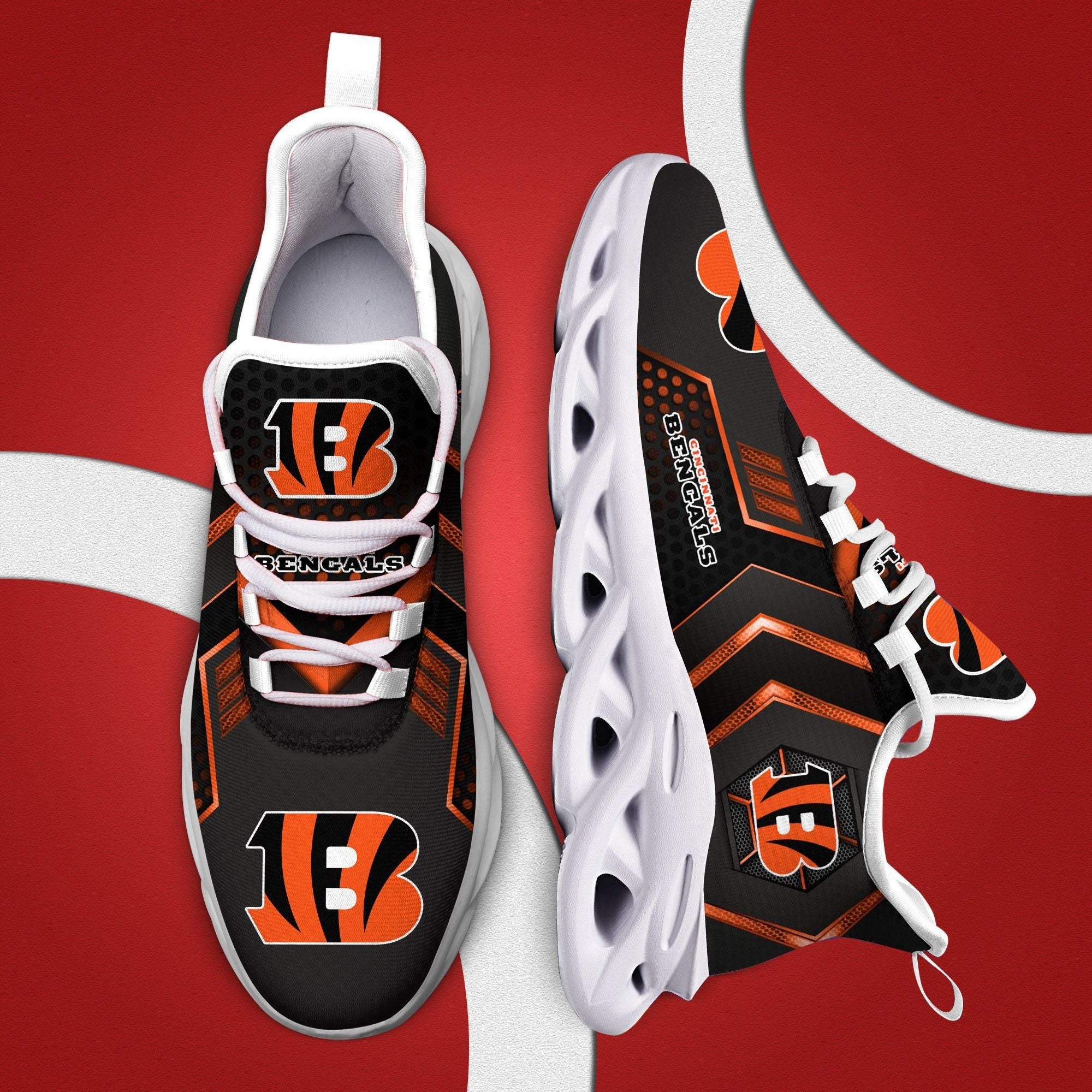 Cincinnati Bengals NFL Max Soul Shoes Sneakers for Men And Women – NFL Football Fan Shoes, Team Sneakers - Image 3
