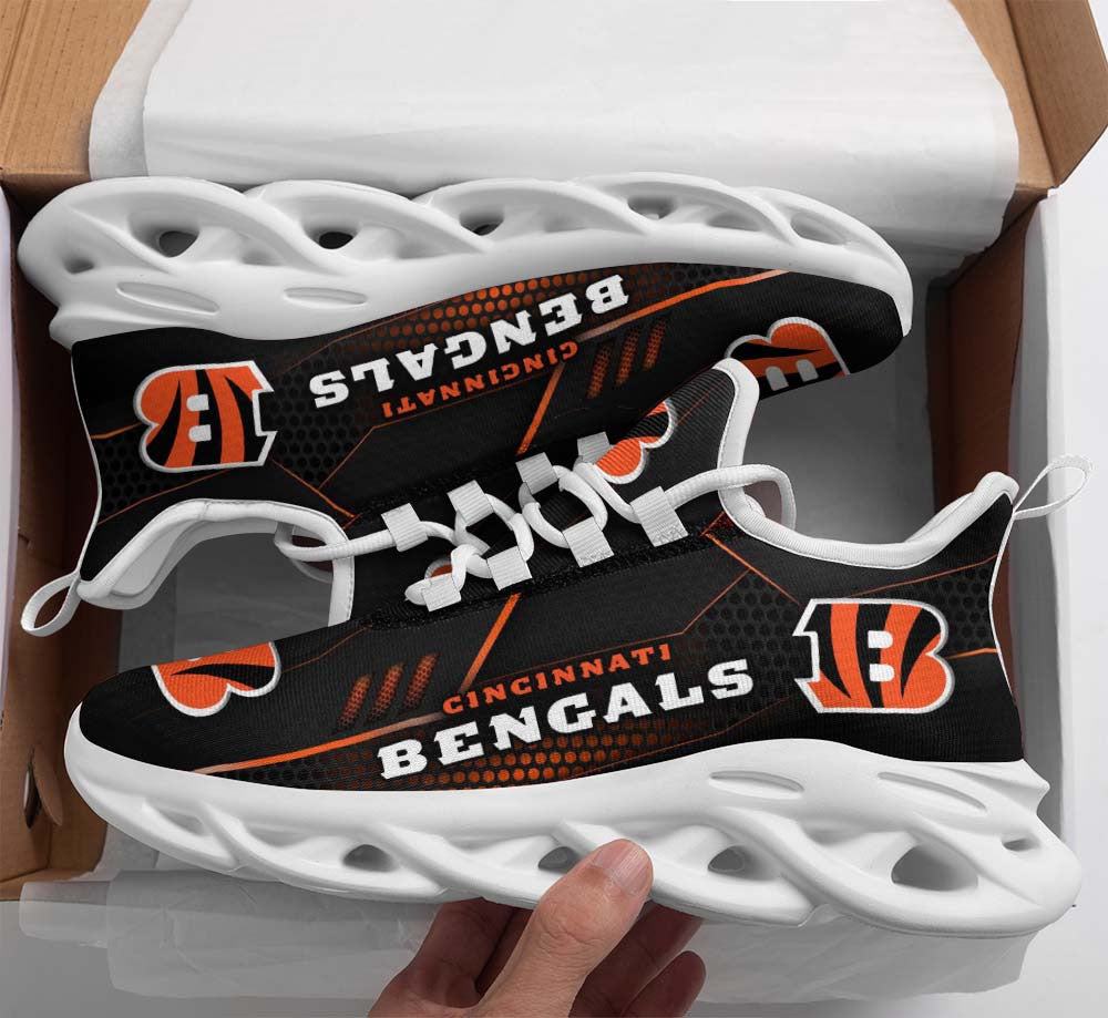 Cincinnati Bengals NFL Max Soul Shoes Sneakers for Men And Women – NFL Football Fan Shoes, Team Sneakers