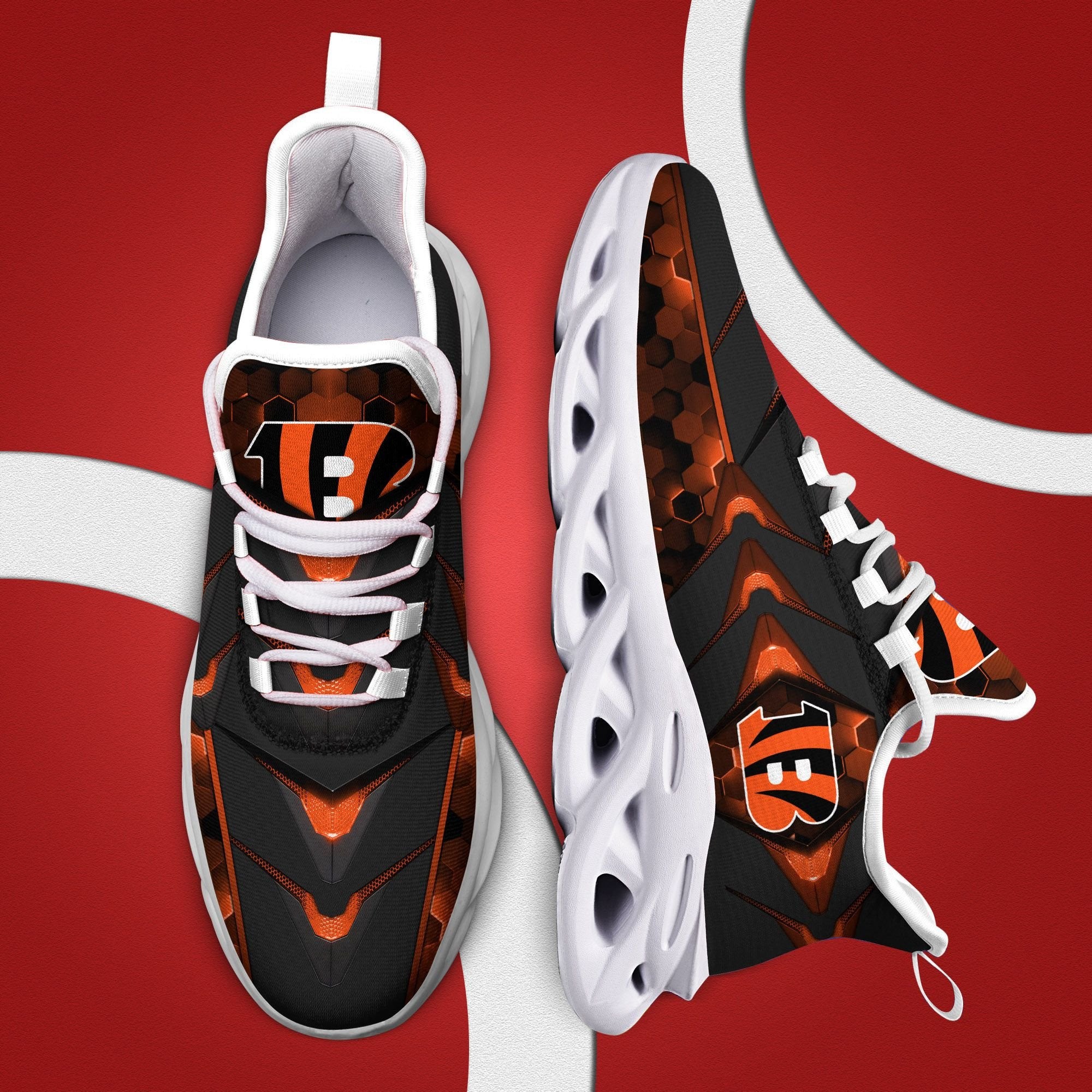 Cincinnati Bengals NFL Max Soul Shoes Sneakers for Men And Women – NFL Football Fan Shoes, Team Sneakers - Image 4
