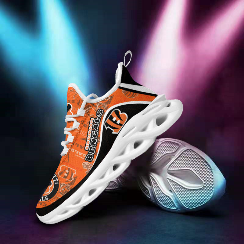 Cincinnati Bengals NFL Max Soul Shoes Sneakers for Men And Women – NFL Football Fan Shoes, Team Sneakers