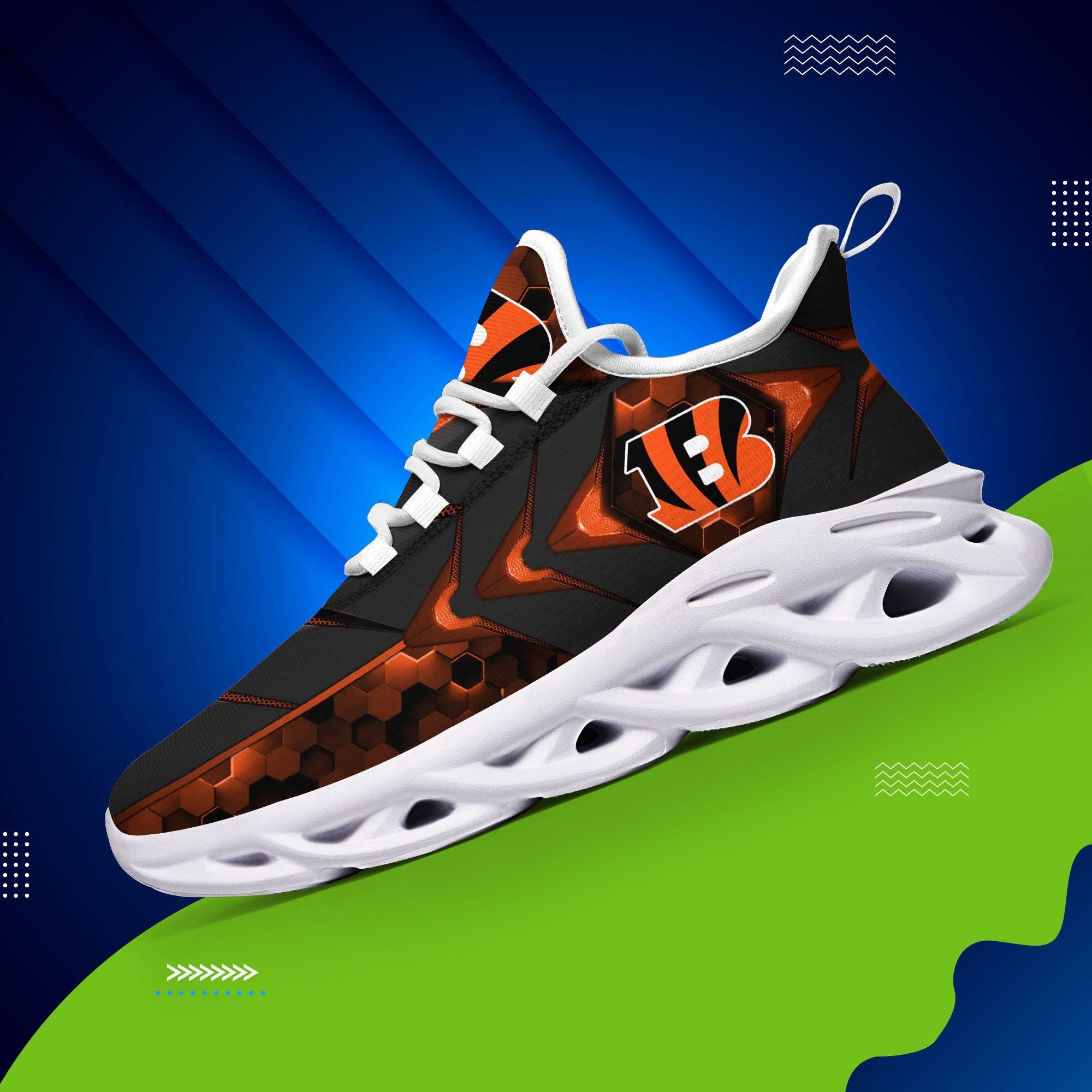 Cincinnati Bengals NFL Max Soul Shoes Sneakers for Men And Women – NFL Football Fan Shoes, Team Sneakers