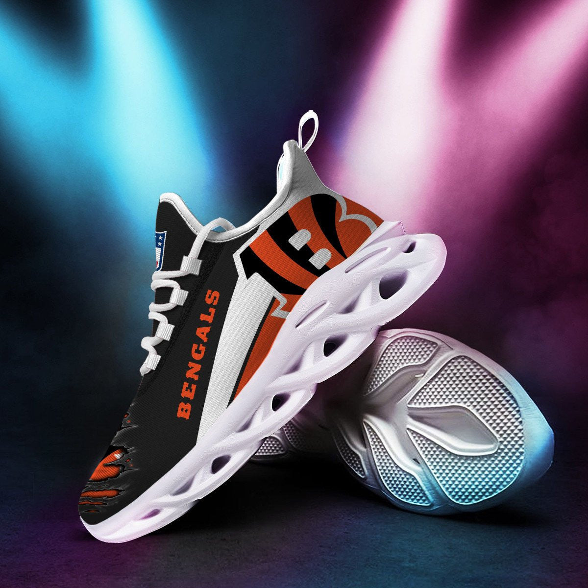 Cincinnati Bengals NFL Max Soul Shoes Sneakers for Men And Women – NFL Football Fan Shoes, Team Sneakers - Image 3