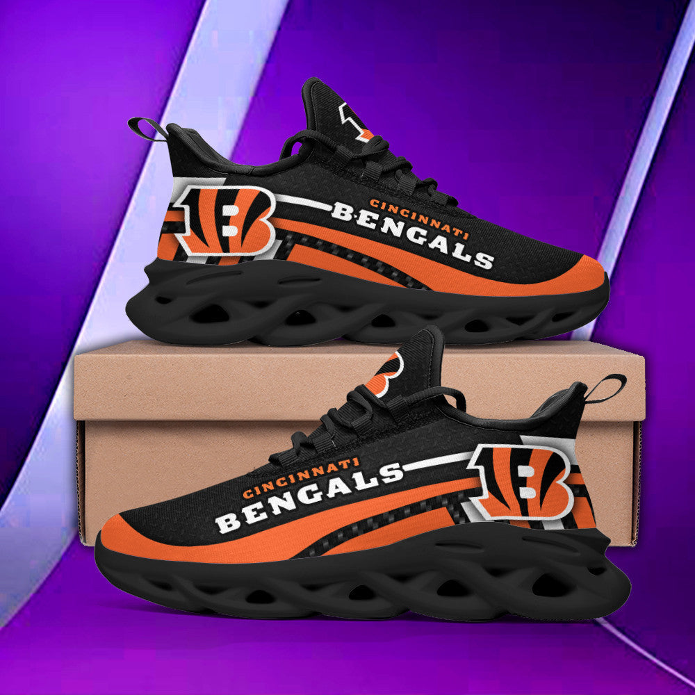 Cincinnati Bengals NFL Max Soul Shoes Sneakers for Men And Women – NFL Football Fan Shoes, Team Sneakers