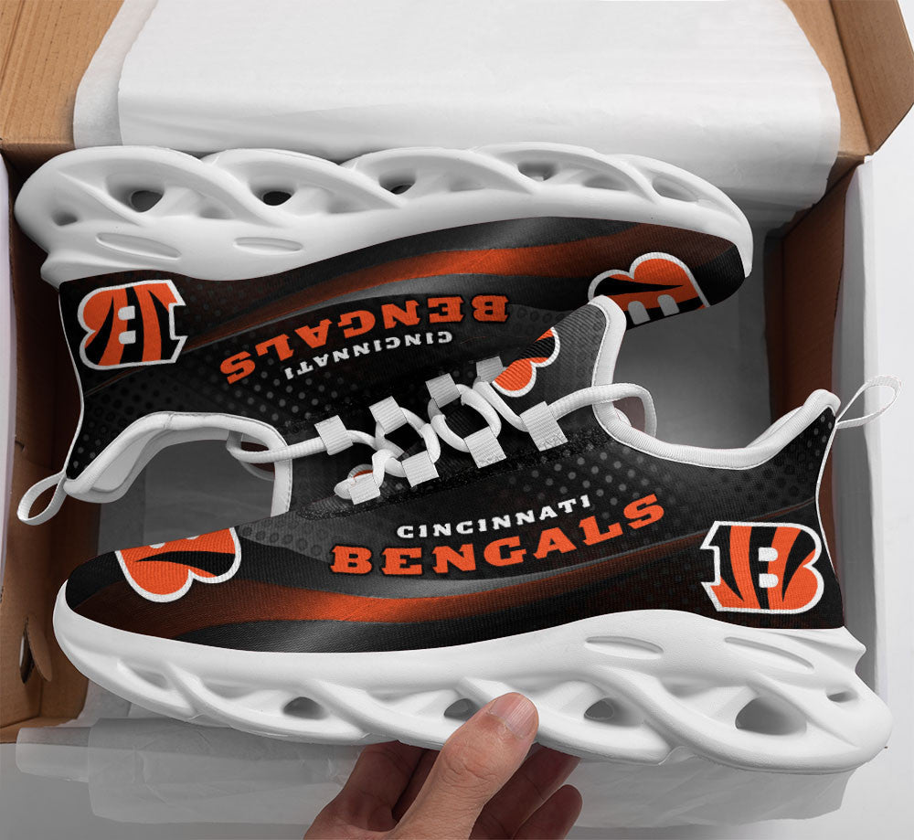 Cincinnati Bengals NFL Max Soul Shoes Sneakers for Men And Women – NFL Football Fan Shoes, Team Sneakers