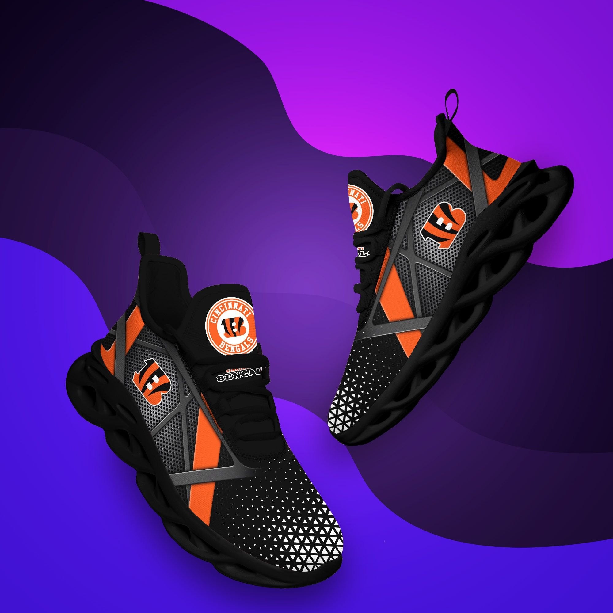 Cincinnati Bengals NFL Max Soul Shoes Sneakers for Men And Women – NFL Football Fan Shoes, Team Sneakers - Image 5