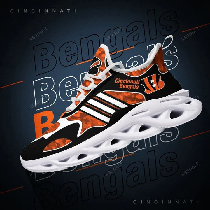 Cincinnati Bengals NFL Max Soul Shoes Sneakers for Men And Women – NFL Football Fan Shoes, Team Sneakers