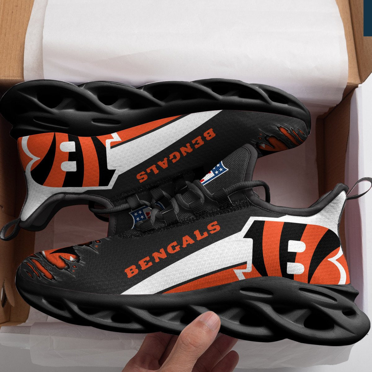 Cincinnati Bengals NFL Max Soul Shoes Sneakers for Men And Women – NFL Football Fan Shoes, Team Sneakers - Image 4