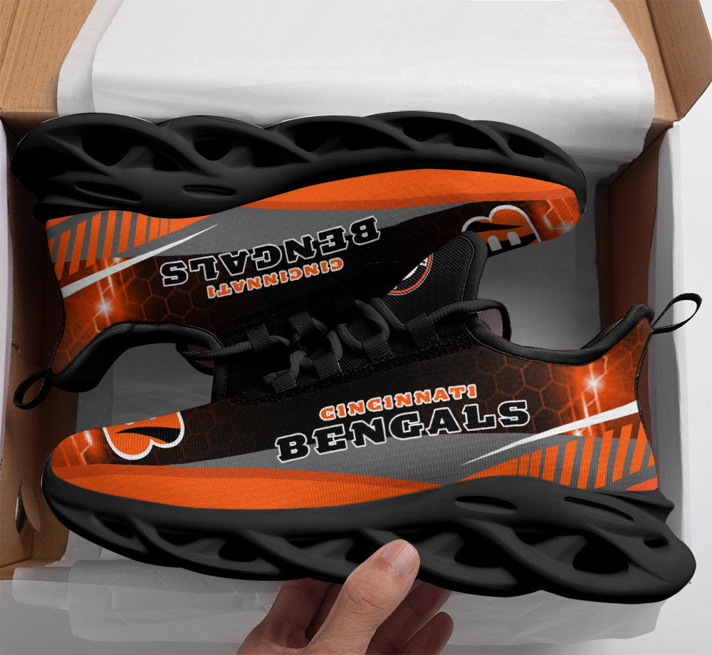 Cincinnati Bengals NFL Max Soul Shoes Sneakers for Men And Women – NFL Football Fan Shoes, Team Sneakers