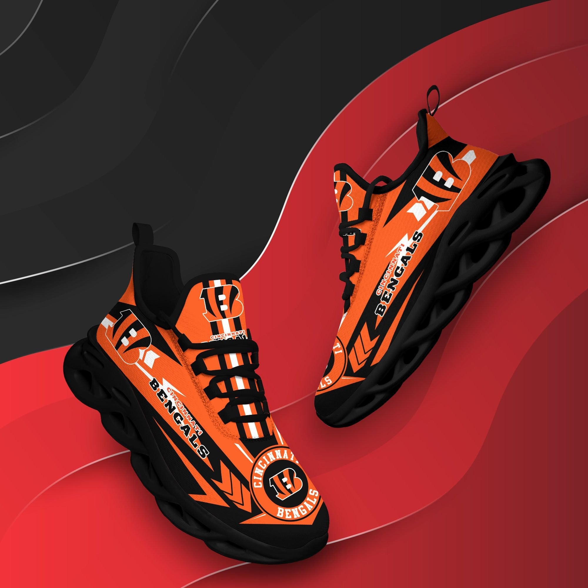 Cincinnati Bengals NFL Max Soul Shoes Sneakers for Men And Women – NFL Football Fan Shoes, Team Sneakers - Image 3