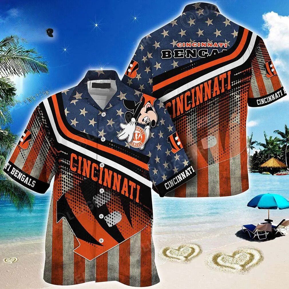 Cincinnati Bengals Patriot Spirit Aloha Hawaiian Shirt for Men & Women