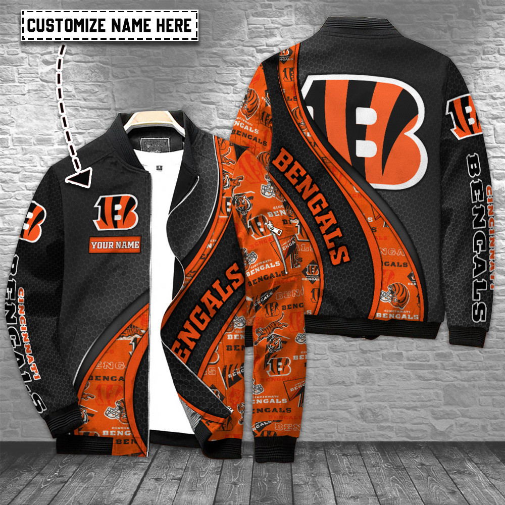 Cincinnati Bengals Personalized Bomber Jacket | NFL Team Jacket for Men & Women | Football Fan Gift
