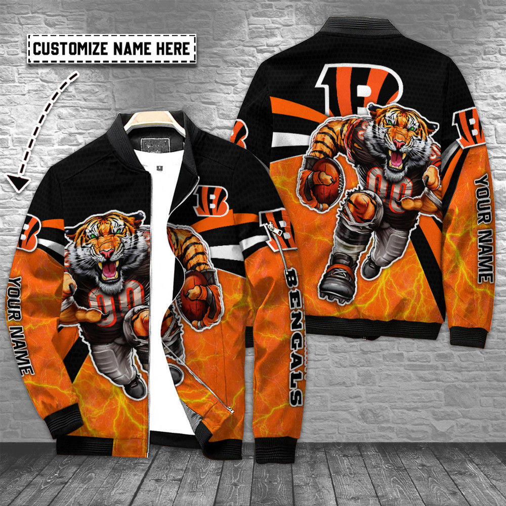 Cincinnati Bengals Personalized Bomber Jacket | NFL Team Jacket for Men & Women | Football Fan Gift
