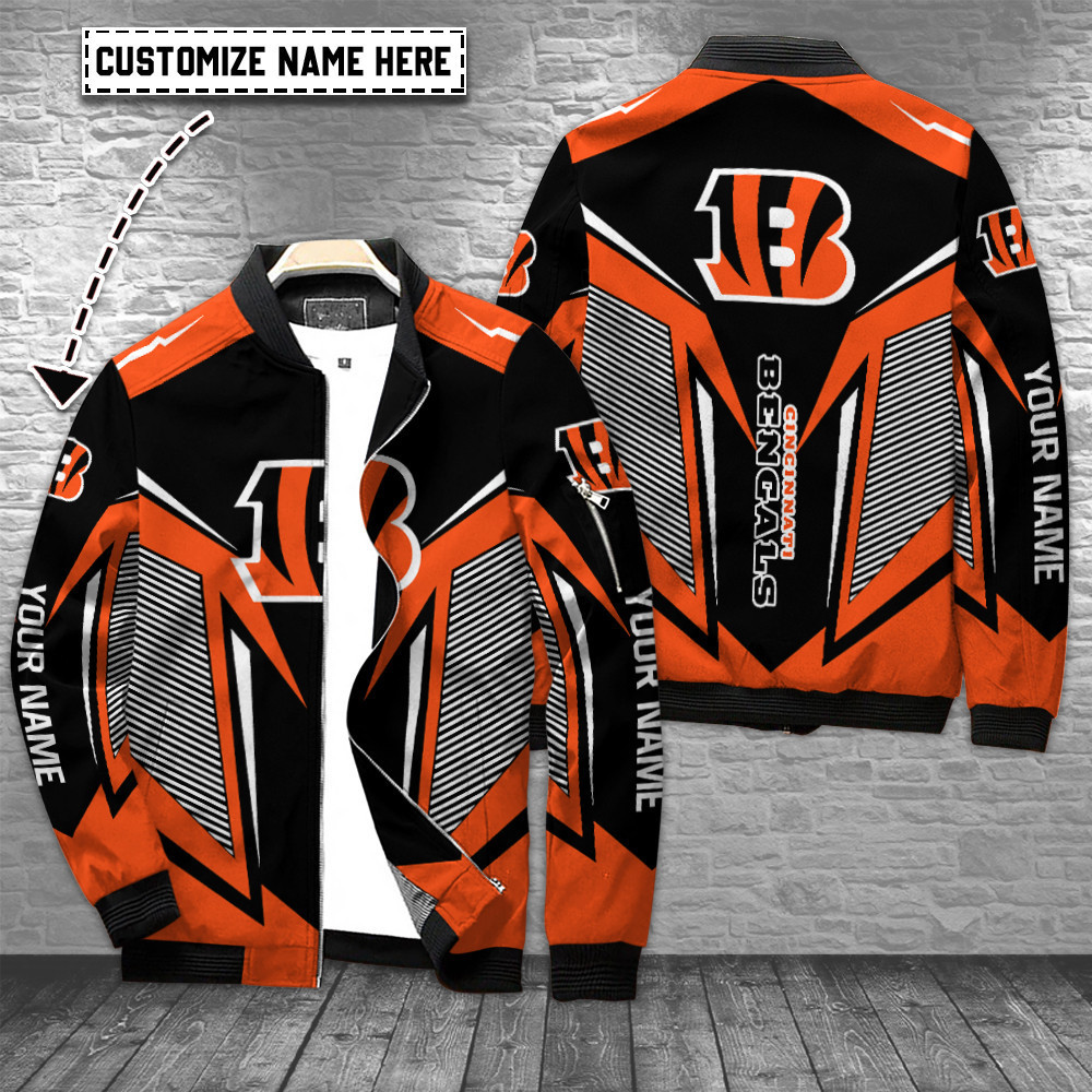Cincinnati Bengals Personalized Bomber Jacket | NFL Team Jacket for Men & Women | Football Fan Gift