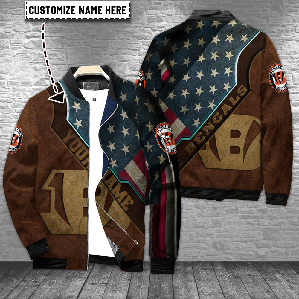 Cincinnati Bengals Personalized Bomber Jacket | NFL Team Jacket for Men & Women | Football Fan Gift
