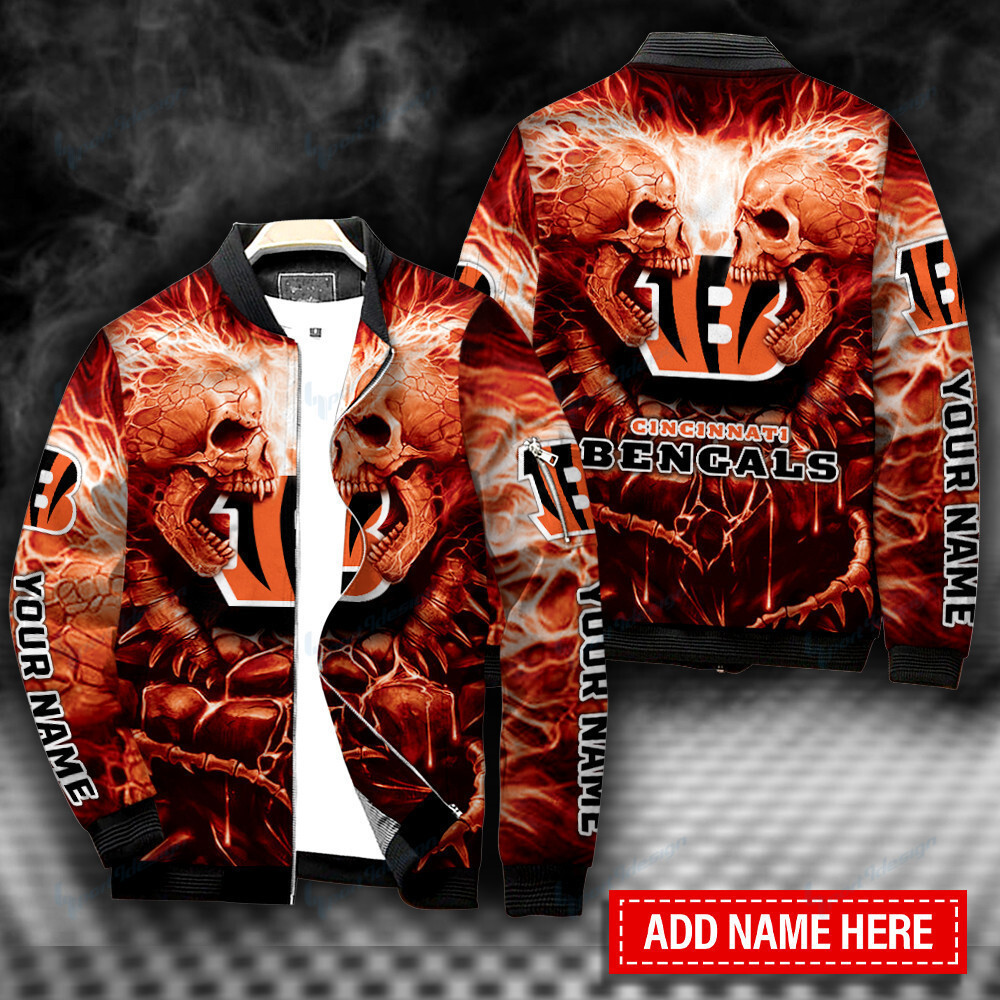 Cincinnati Bengals Personalized Bomber Jacket | NFL Team Jacket for Men & Women | Football Fan Gift