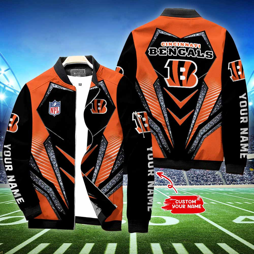 Cincinnati Bengals Personalized Bomber Jacket | NFL Team Jacket for Men & Women | Football Fan Gift