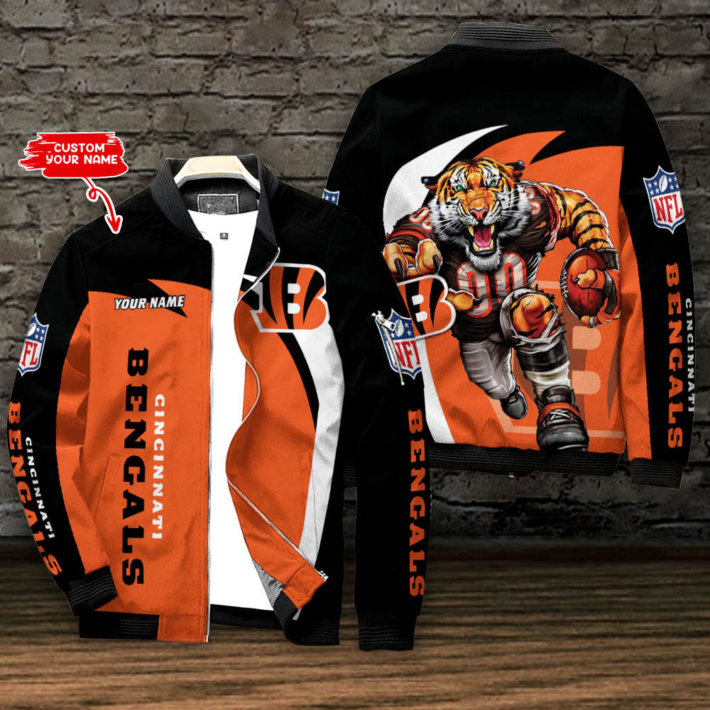 Cincinnati Bengals Personalized Bomber Jacket | NFL Team Jacket for Men & Women | Football Fan Gift
