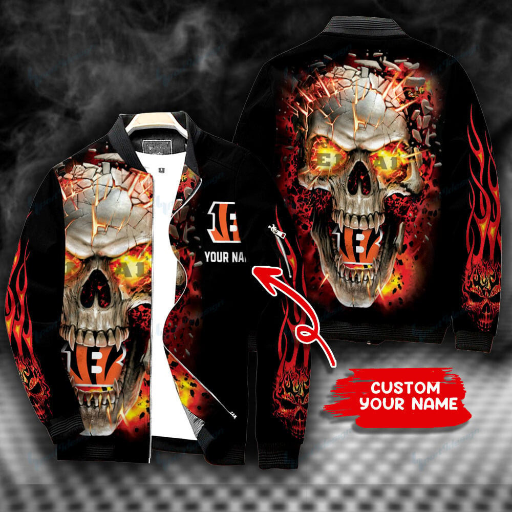 Cincinnati Bengals Personalized Bomber Jacket | NFL Team Jacket for Men & Women | Football Fan Gift
