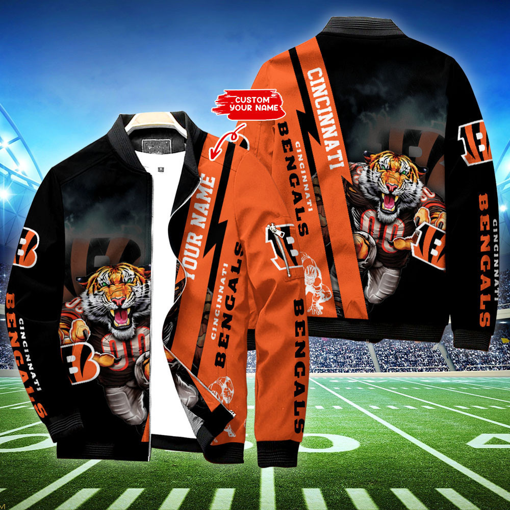 Cincinnati Bengals Personalized Bomber Jacket | NFL Team Jacket for Men & Women | Football Fan Gift