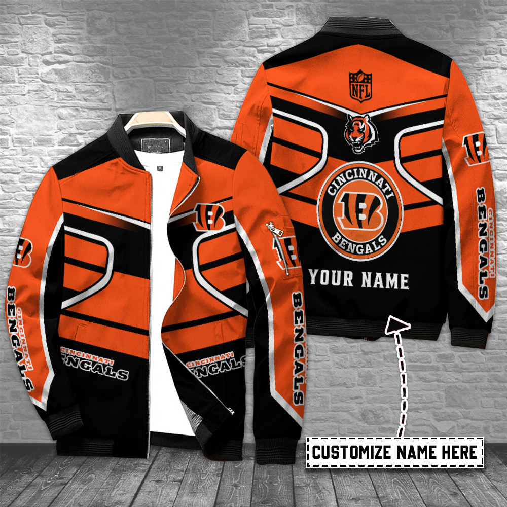 Cincinnati Bengals Personalized Bomber Jacket | NFL Team Jacket for Men & Women | Football Fan Gift