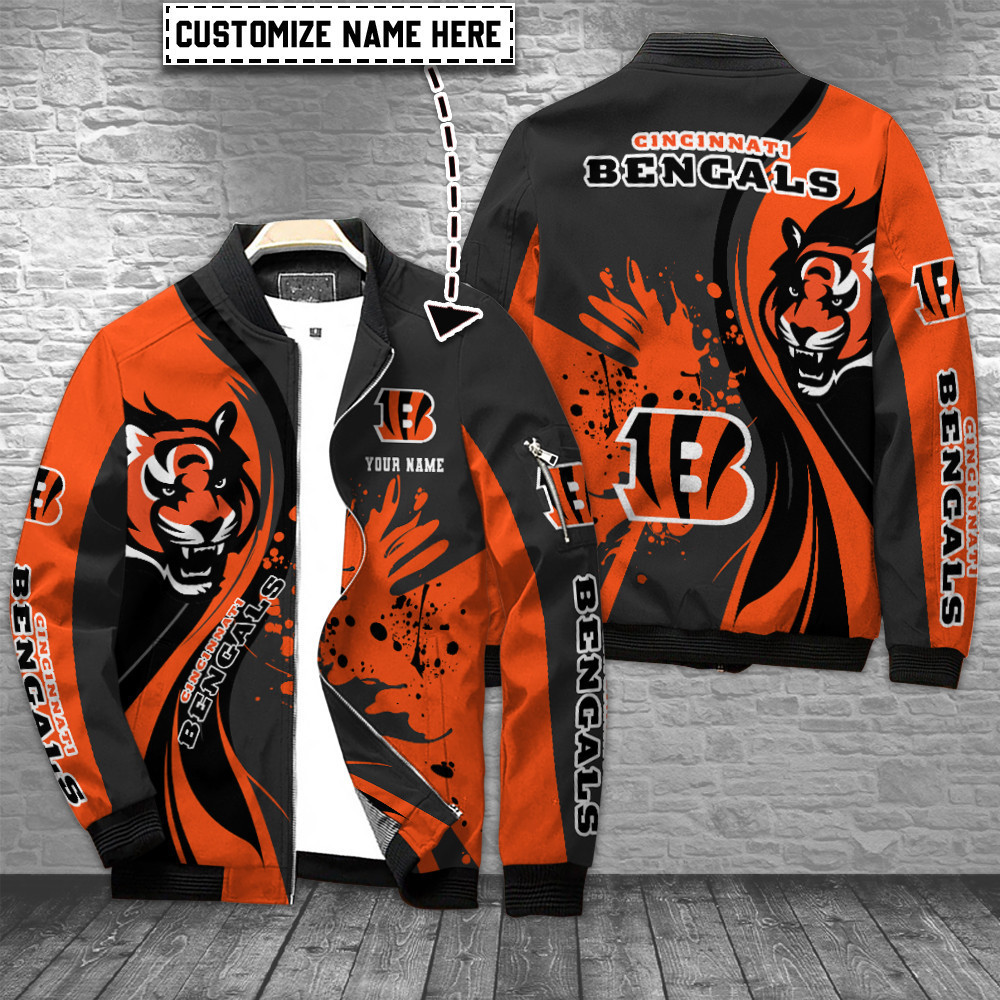 Cincinnati Bengals Personalized Bomber Jacket | NFL Team Jacket for Men & Women | Football Fan Gift