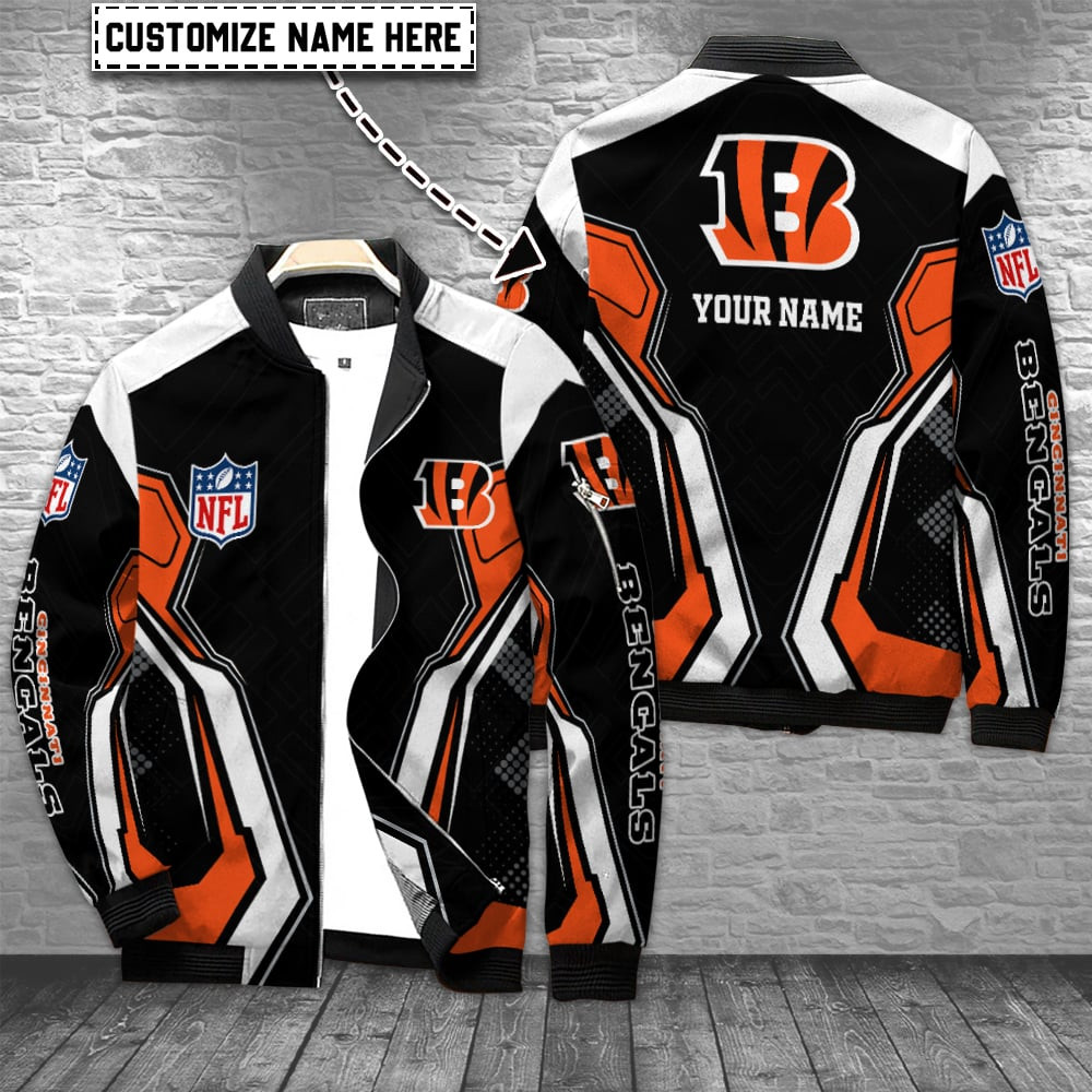 Cincinnati Bengals Personalized Bomber Jacket | NFL Team Jacket for Men & Women | Football Fan Gift