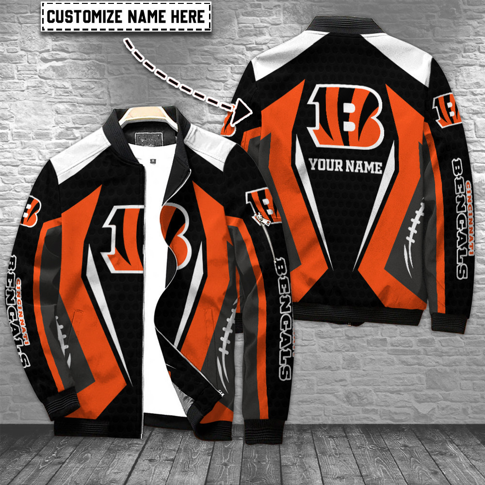 Cincinnati Bengals Personalized Bomber Jacket | NFL Team Jacket for Men & Women | Football Fan Gift