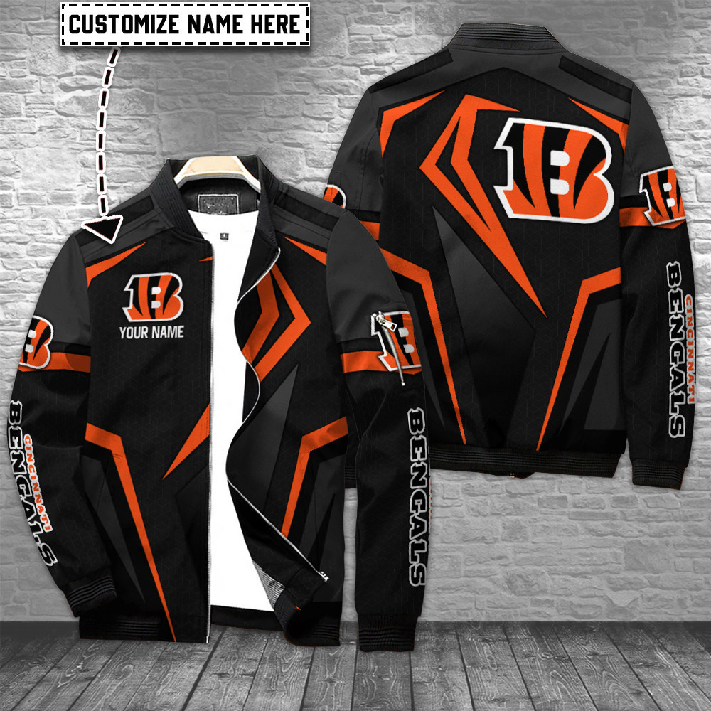 Cincinnati Bengals Personalized Bomber Jacket | NFL Team Jacket for Men & Women | Football Fan Gift
