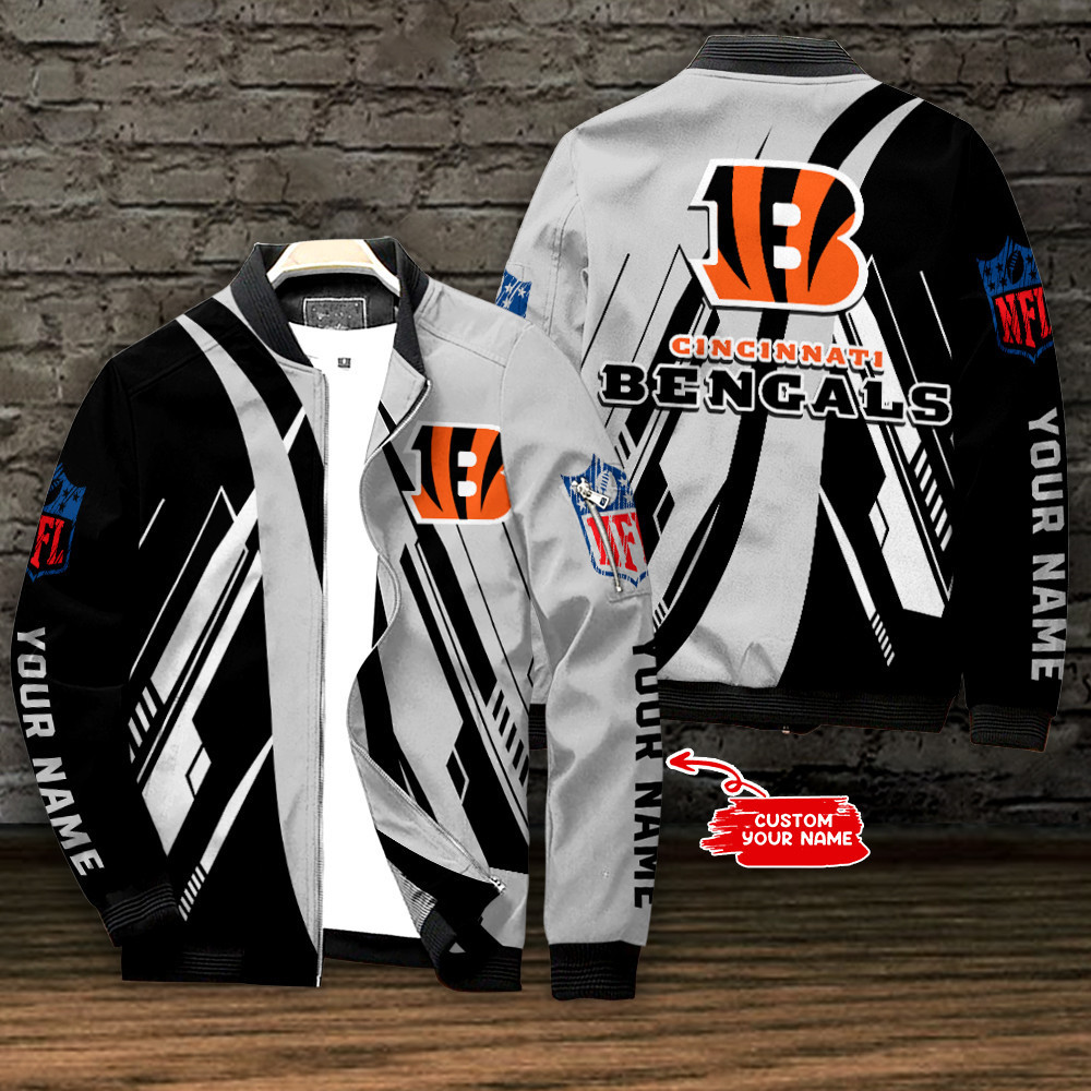 Cincinnati Bengals Personalized Bomber Jacket | NFL Team Jacket for Men & Women | Football Fan Gift