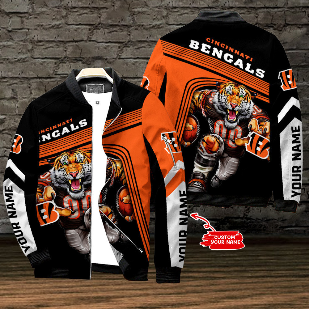 Cincinnati Bengals Personalized Bomber Jacket | NFL Team Jacket for Men & Women | Football Fan Gift