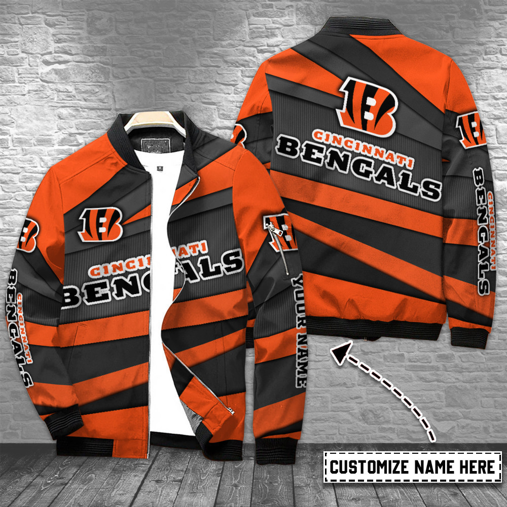 Cincinnati Bengals Personalized Bomber Jacket | NFL Team Jacket for Men & Women | Football Fan Gift