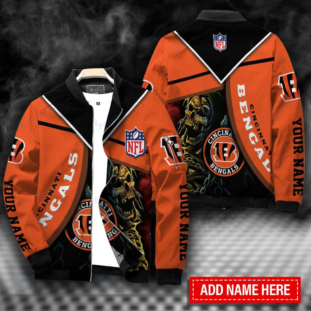 Cincinnati Bengals Personalized Bomber Jacket | NFL Team Jacket for Men & Women | Football Fan Gift