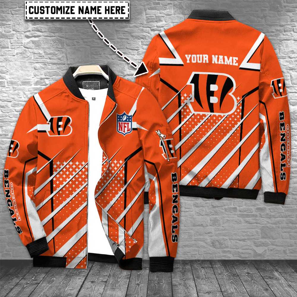 Cincinnati Bengals Personalized Bomber Jacket | NFL Team Jacket for Men & Women | Football Fan Gift