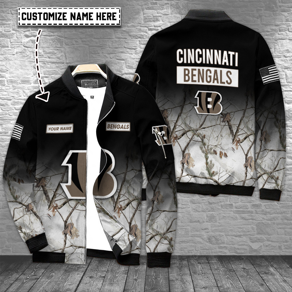 Cincinnati Bengals Personalized Bomber Jacket | NFL Team Jacket for Men & Women | Football Fan Gift