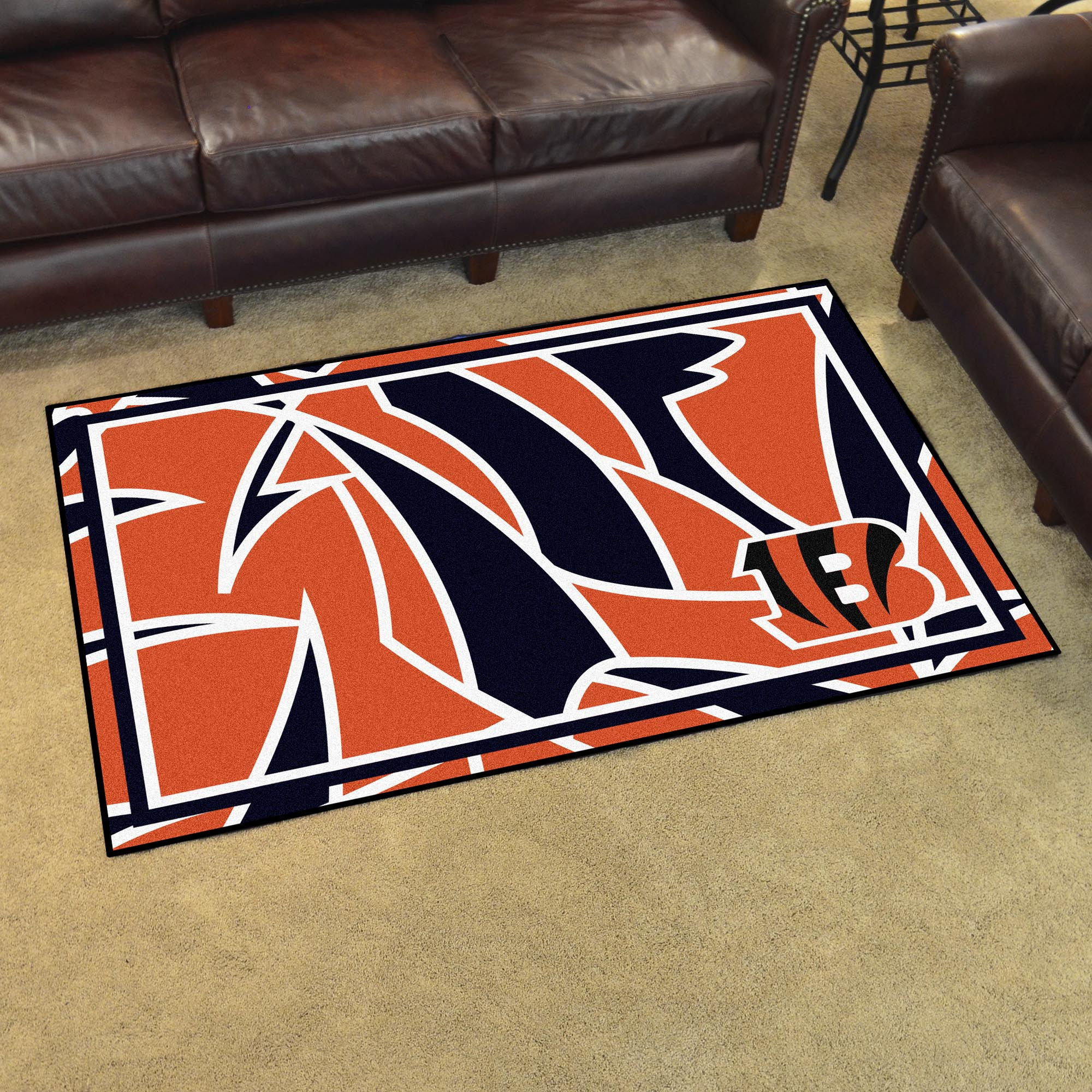 Cincinnati Bengals Plush Rectangle Area Rug – Full Print Carpet For Living Room & Bedroom Home Decor