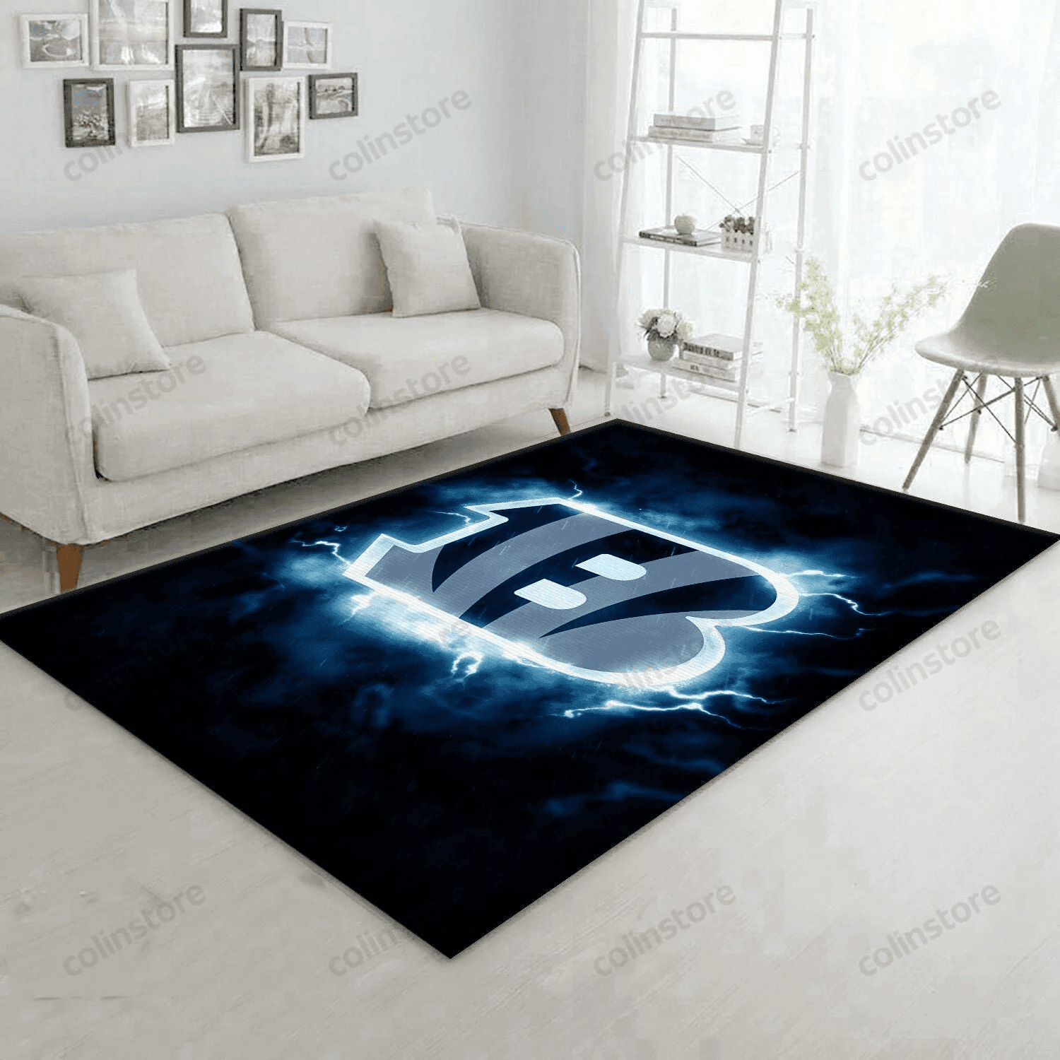 Cincinnati Bengals Rectangle Area Rug – Full Print Carpet For Living Room & Bedroom Home Decor