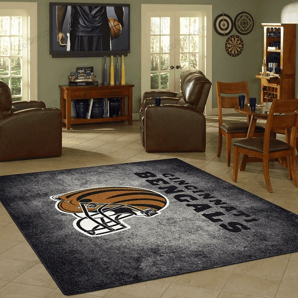 Cincinnati Bengals Rectangle Area Rug – Full Print Carpet For Living Room & Bedroom Home Decor