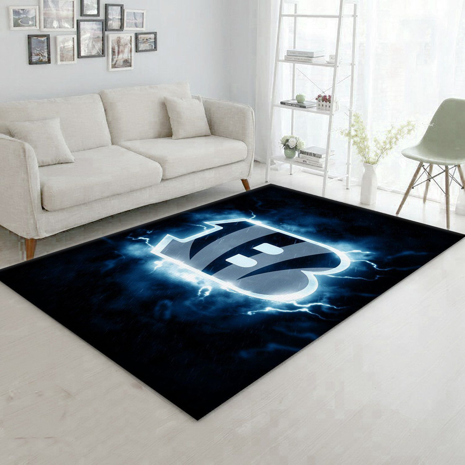 Cincinnati Bengals Rectangle Area Rug – Full Print Carpet For Living Room & Bedroom Home Decor