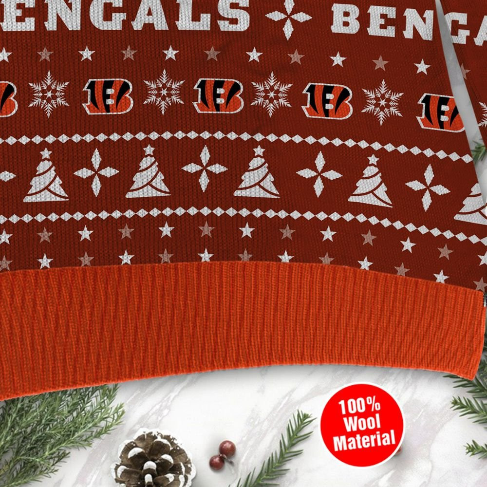 Cincinnati Bengals Santa Claus In The Moon Ugly Christmas Sweater, Perfect Holiday Gift - Image 4